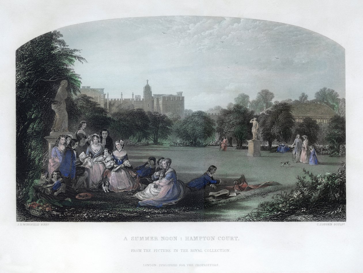 Letní poledne: Hampton Court, 19. století od Charles Cousen