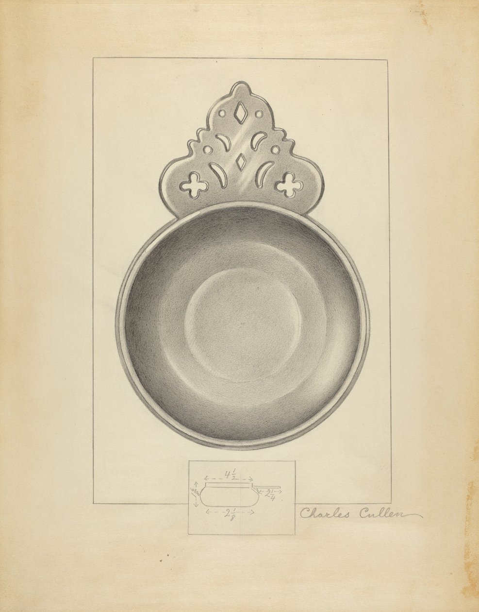 Cínový Porringer od Charles Cullen