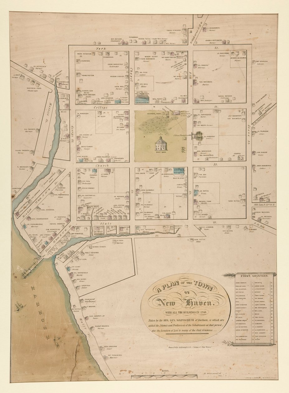 Plán města New Haven, (P 3903) od Charles Currier