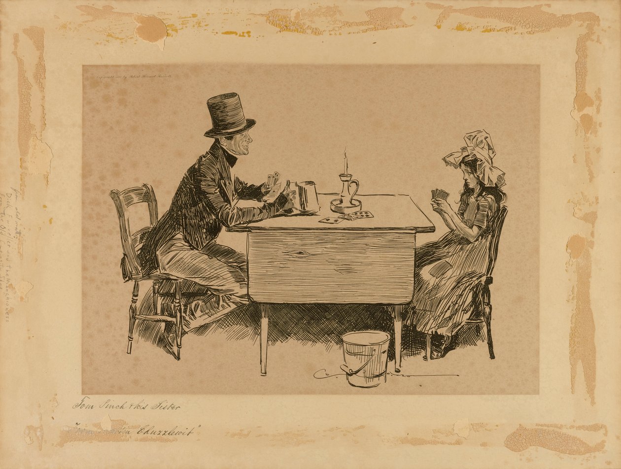 Tom Pinch a jeho sestra, z knihy "Martin Chuzzlewit" od Charles Dana Gibson