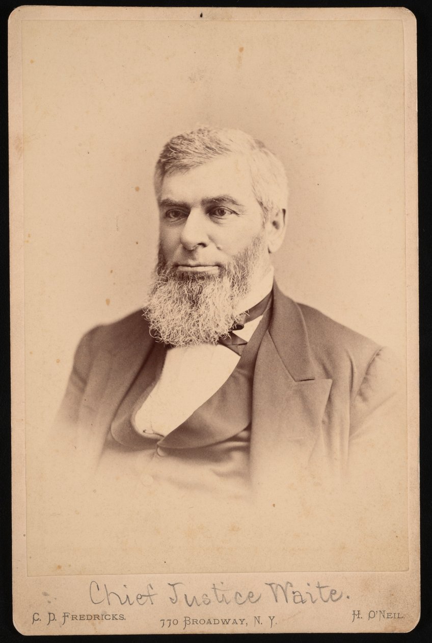 Portrét Morrisona Remicka Mott Waite 1816-1888, před rokem 1888 od Charles De Forest Fredricks