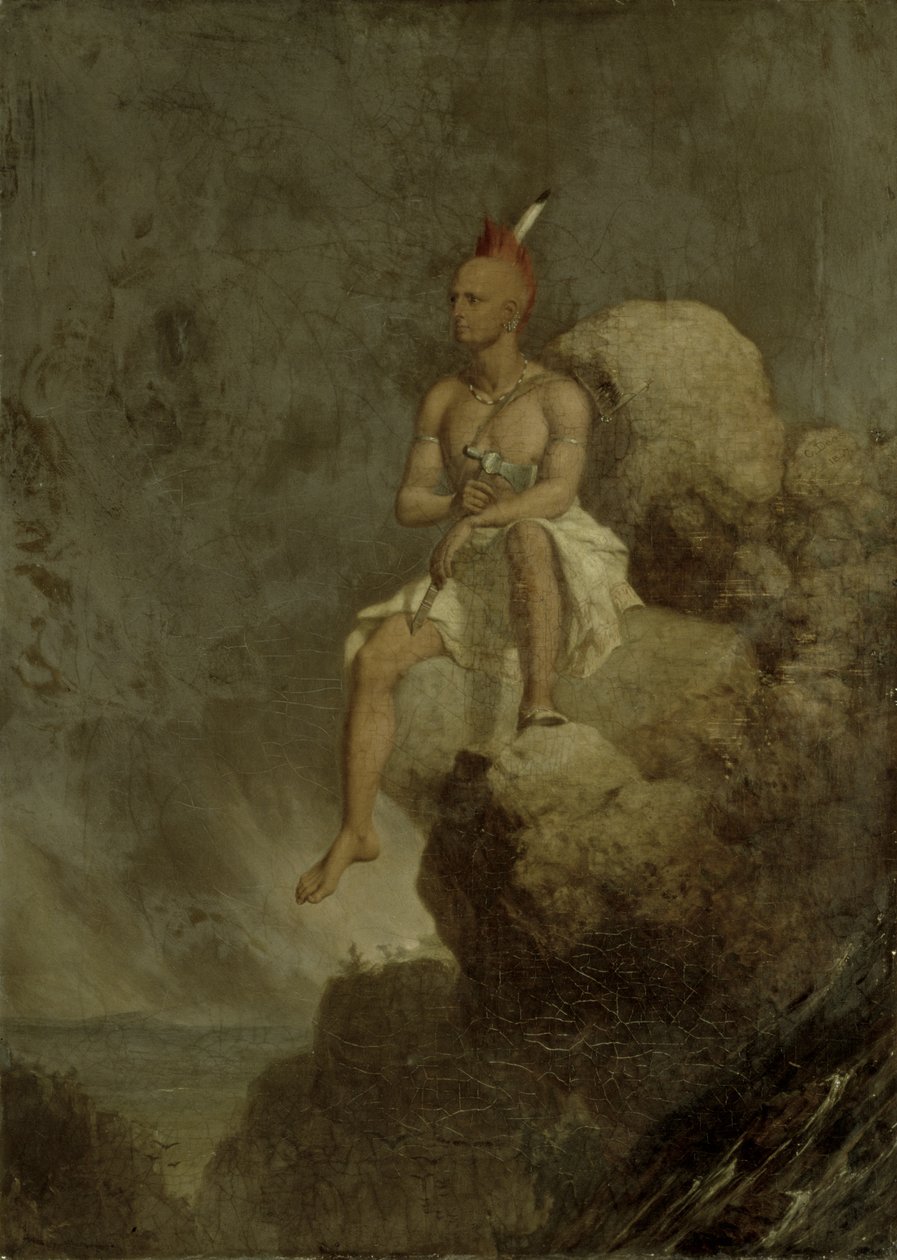 Indiánský válečník na okraji propasti, 1847 od Charles Deas