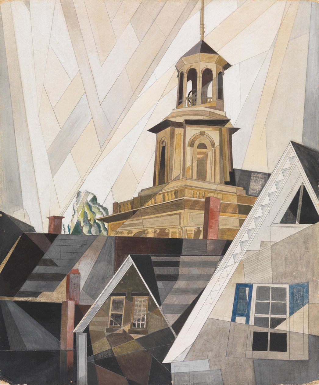 Podle sira Christophera Wrena, 1920 (wc, kvaš a grafit na kartonu) od Charles Demuth
