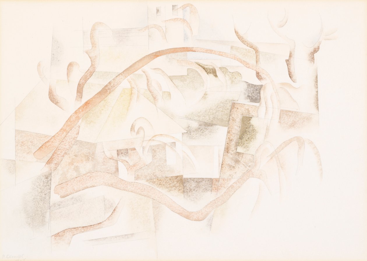 Bermudy: Střechy skrz stromy od Charles Demuth