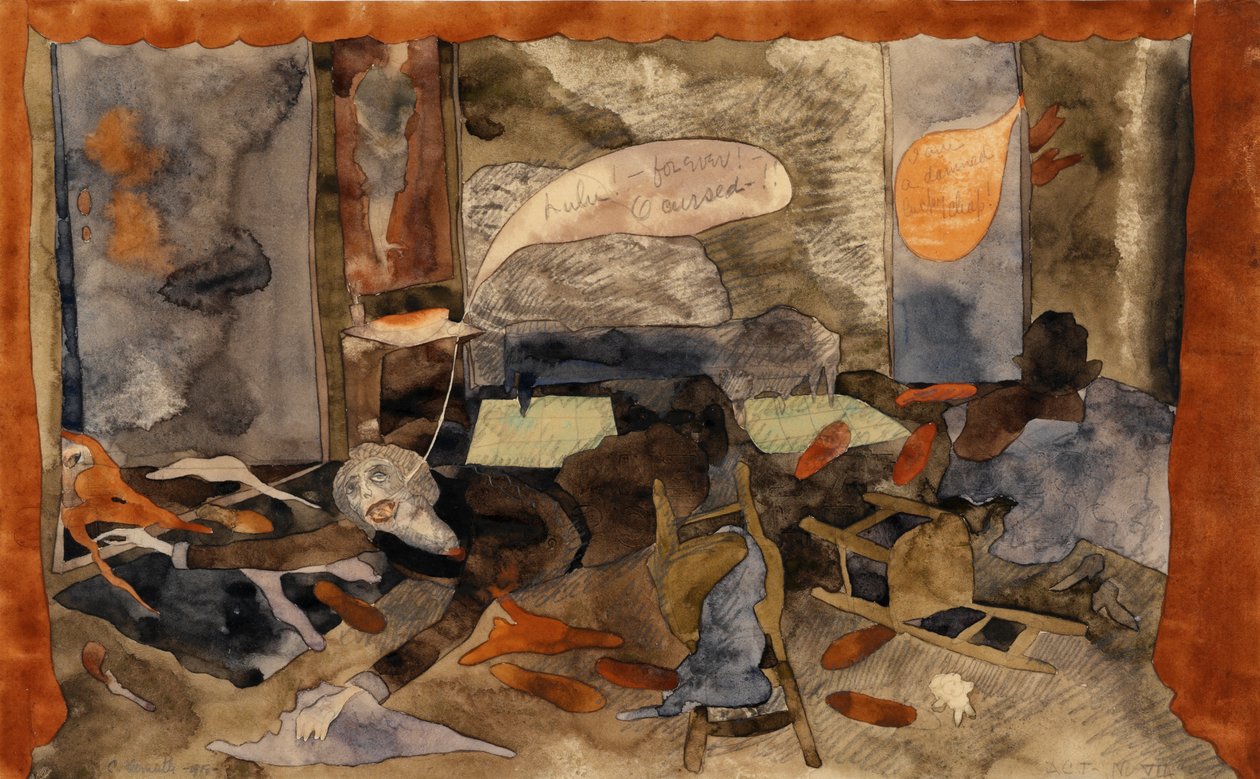 Smrt hraběnky Gerschutz Lulu (wc na papíře) od Charles Demuth