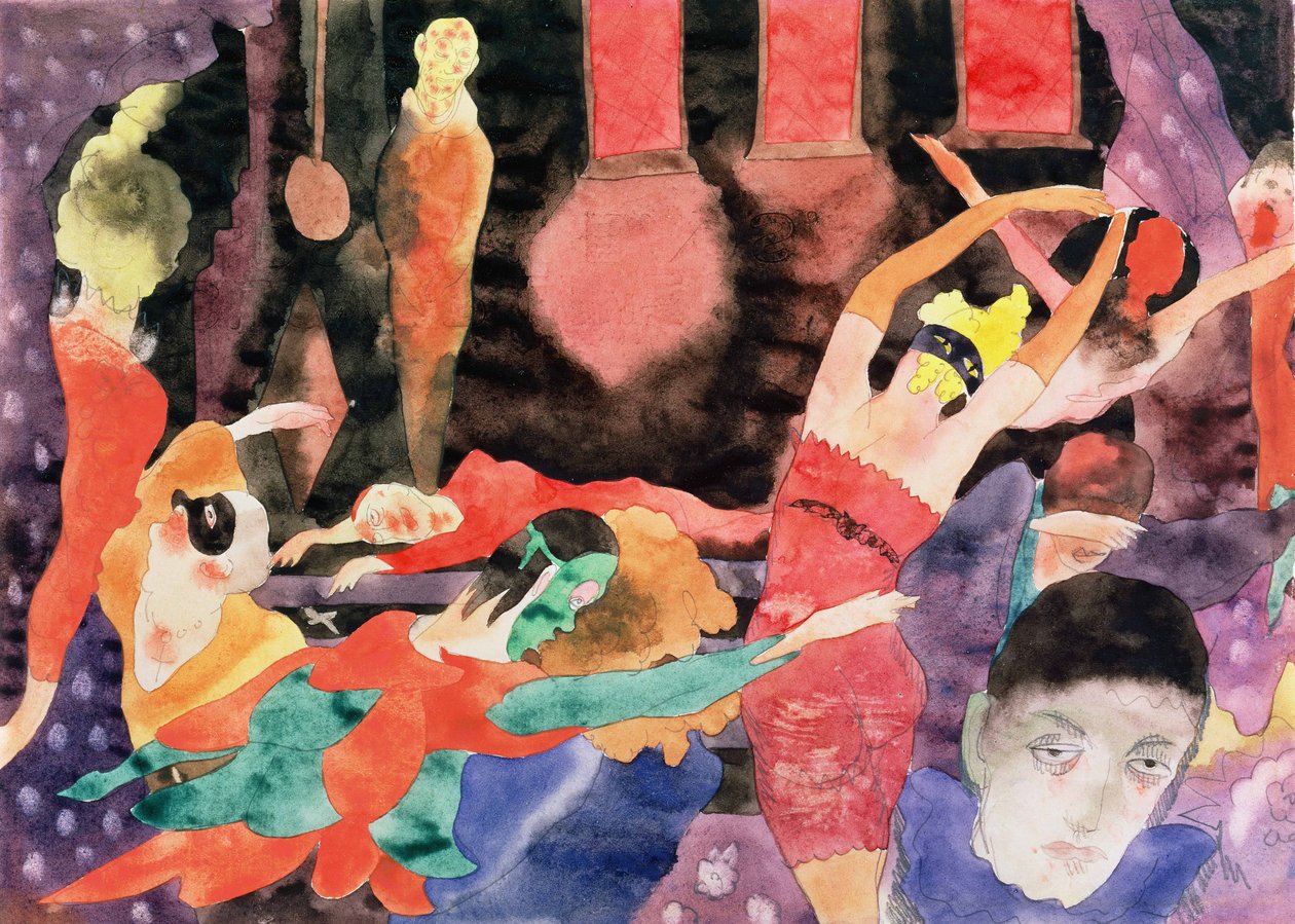 Ilustrace k Poeově masce červené smrti (cw na papíře) od Charles Demuth