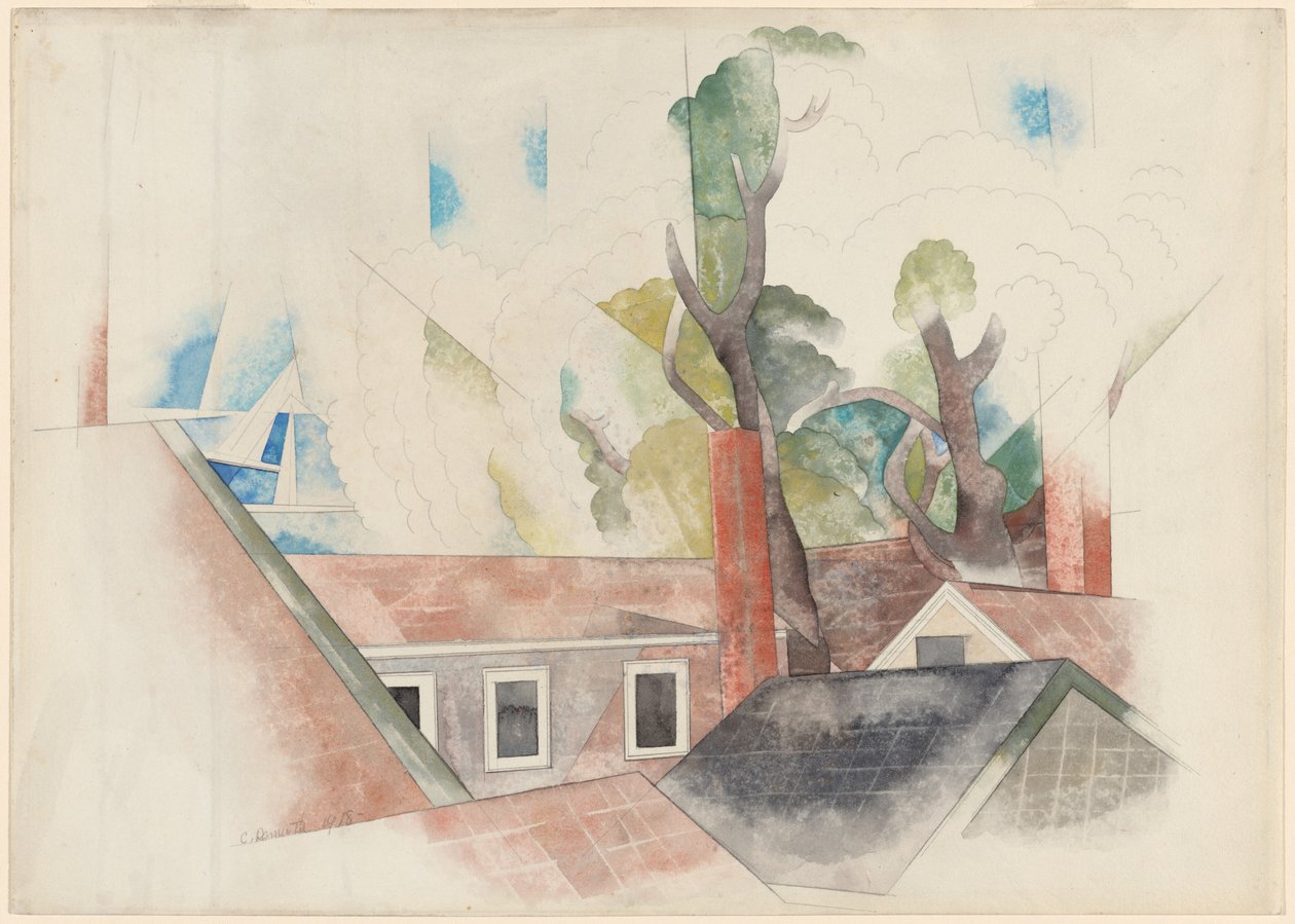Střechy a stromy od Charles Demuth
