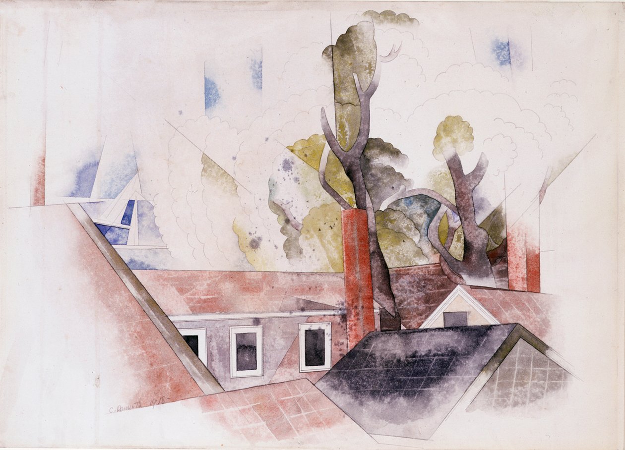 Střechy a stromy od Charles Demuth