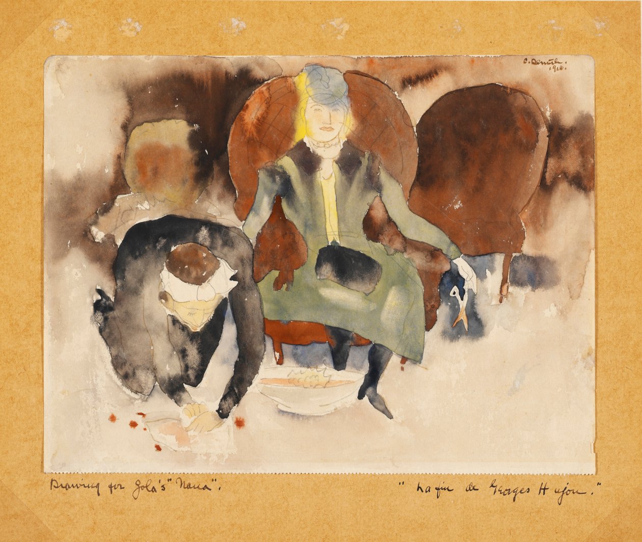Scéna poté, co se Georges probodl nůžkami od Charles Demuth