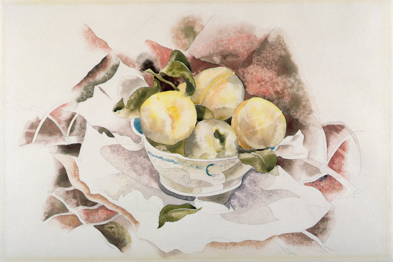 Zátiší, Broskve, asi 1922 (akvarel na papíře) od Charles Demuth