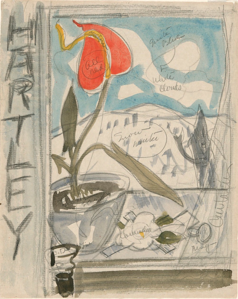 Studie pro plakátový portrét: Marsden Hartley od Charles Demuth
