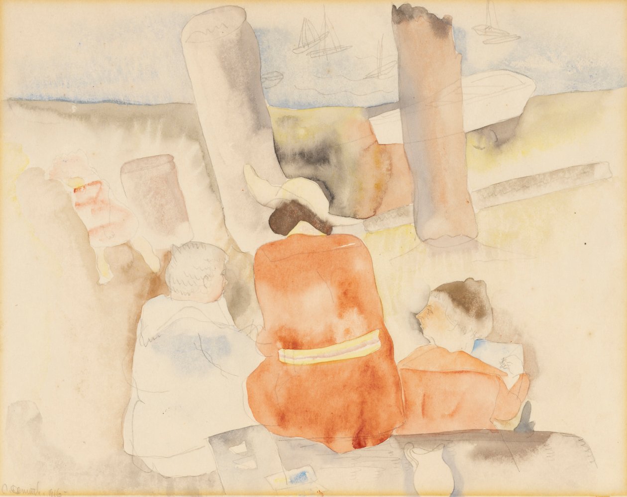 Skica tří postav od Charles Demuth