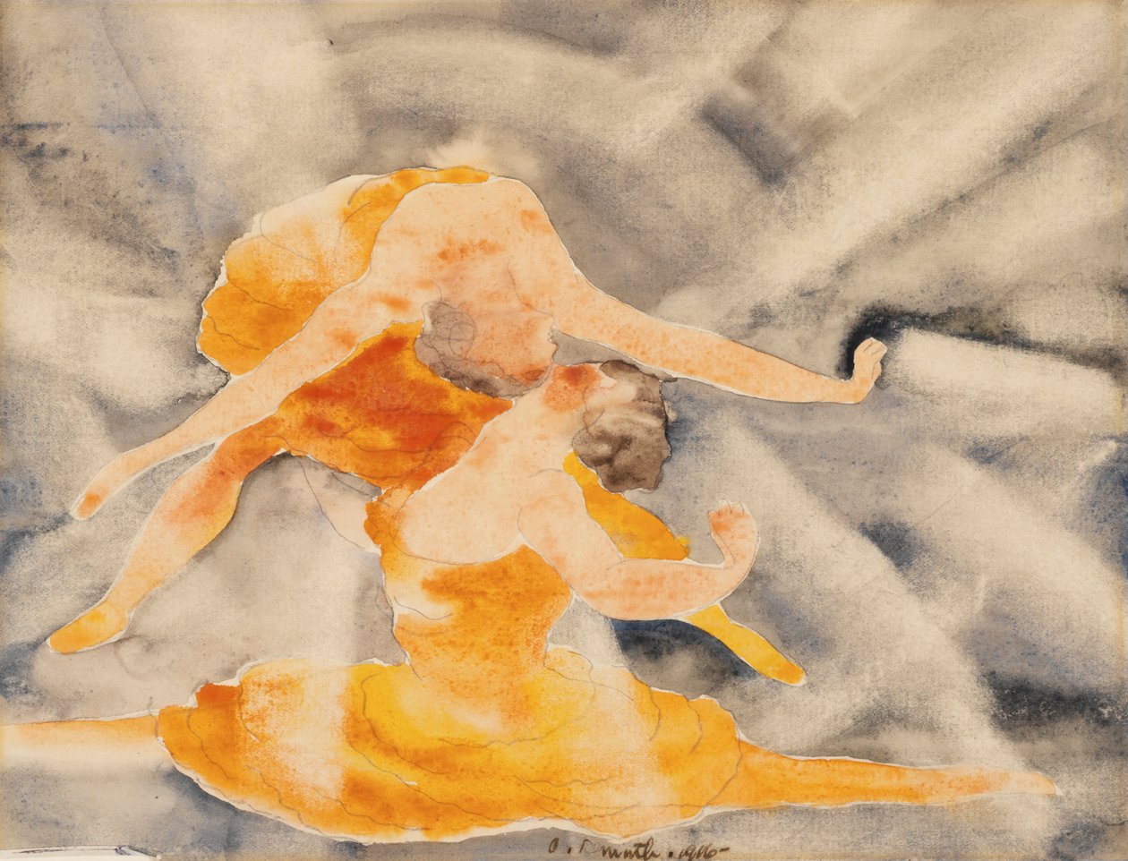 Dvě akrobatky, 1916 (wc na papíře) od Charles Demuth