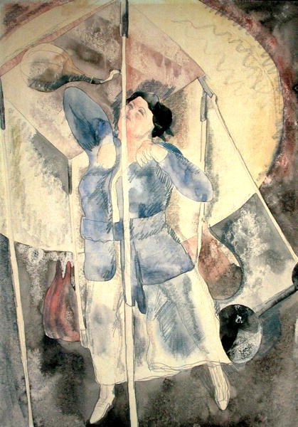 Žena s boxovacím pytlem (akvarel na papíře) od Charles Demuth