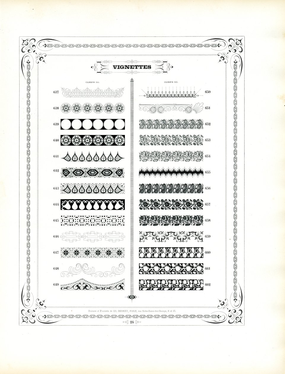 Ozdobné proužky a ornamentální bordury (tisk) od Charles Derriey