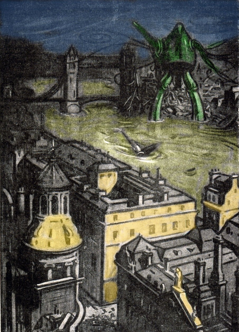 Ilustrace pana Dudouyta k románu Herberta George Wellse (1866-1946) „Válka světů“. od Charles Dudouyt
