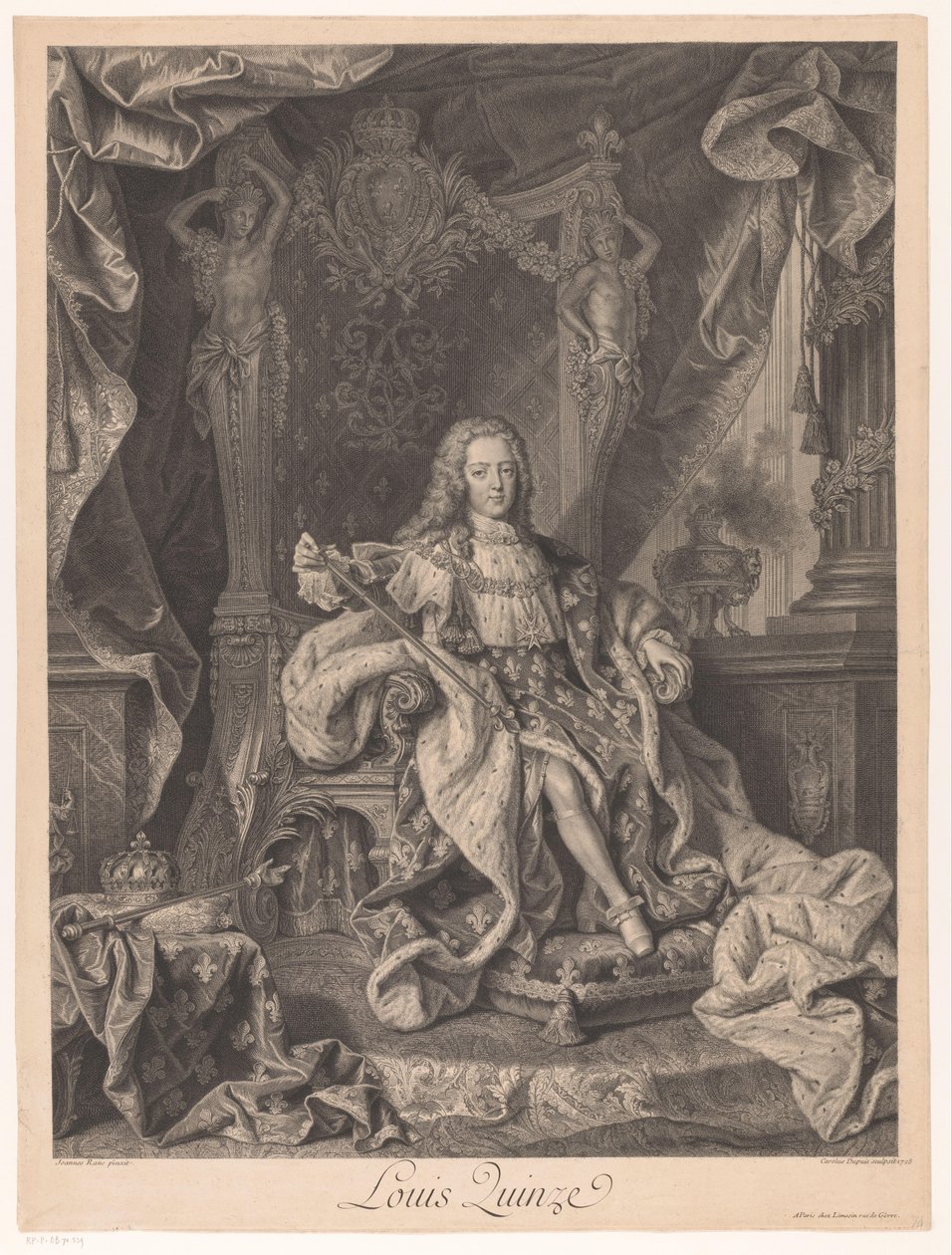 Portrét francouzského Ludvíka XV od Charles Dupuis
