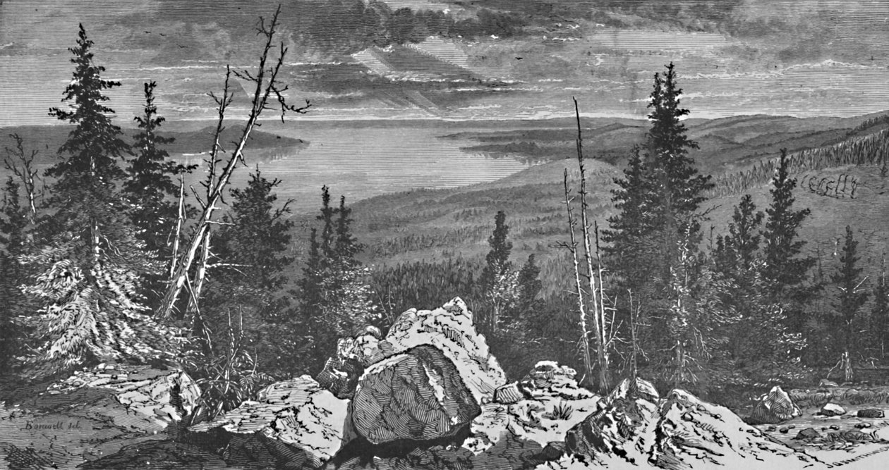 Yellowstonské jezero, 1883 od Charles E. H. Bonwill