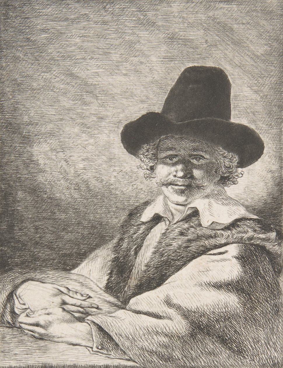 Portrét sedícího muže v klobouku, 1782. od Charles Echard