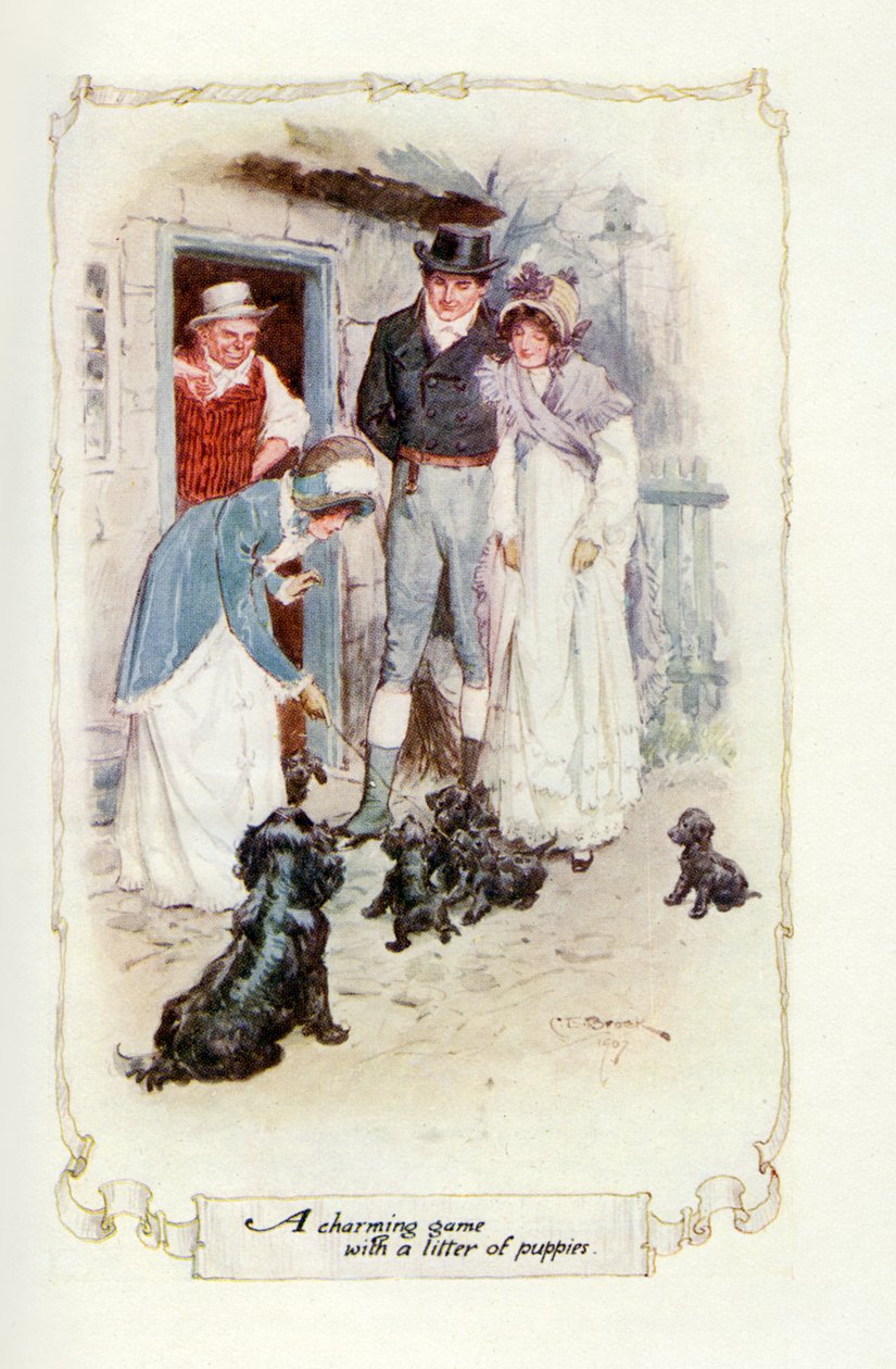 Okouzlující hra s vrhem štěňat, 1907 (ilustrace) od Charles Edmund Brock
