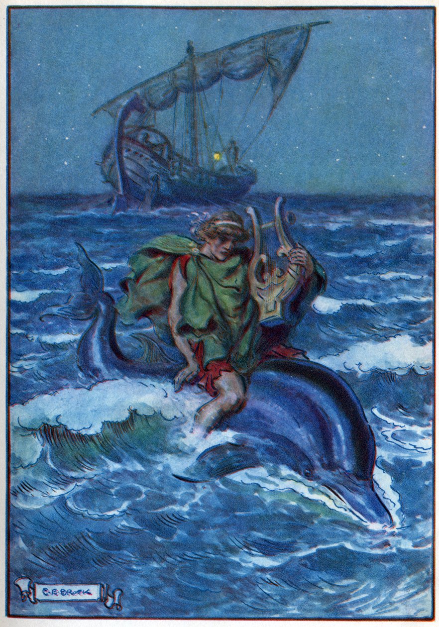 Arion, z „Hodina dětem: Příběhy z klasiky“, vydané společností Waverley Book Company od Charles Edmund Brock