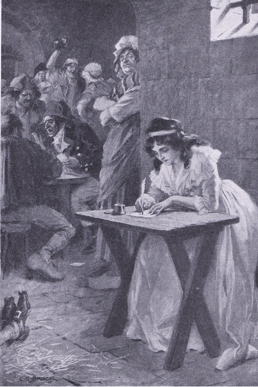 Madame Roland píše své dceři, z My Magazine, pub. 1922 (litho) od Charles Edmund Brock