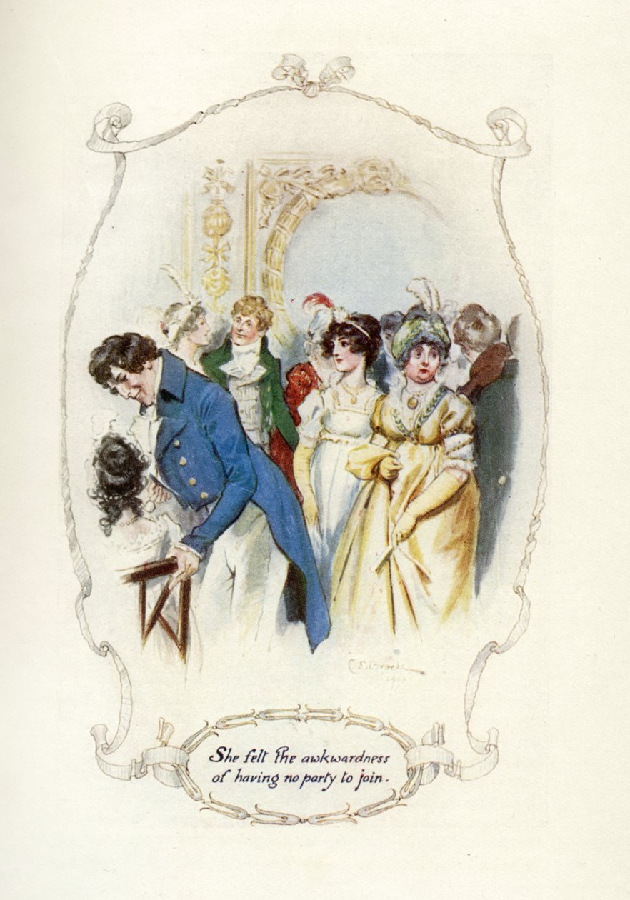 Cítila trapnost, že neměla žádnou stranu, ke které by se mohla připojit, 1907 (ilustrace) od Charles Edmund Brock