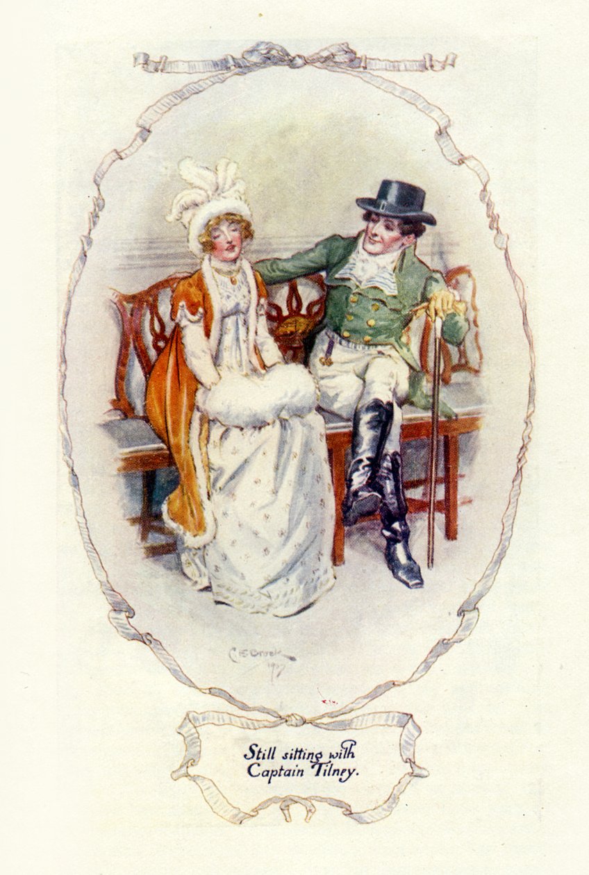 Stále sedí s kapitánem Tilney, 1907 (ilustrace) od Charles Edmund Brock