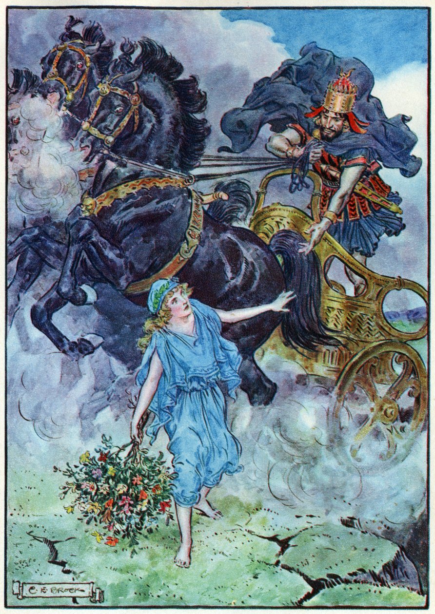 Únos Proserpiny, z „Hodiny dětem: Příběhy z klasiky“, vydané společností Waverley Book Company od Charles Edmund Brock