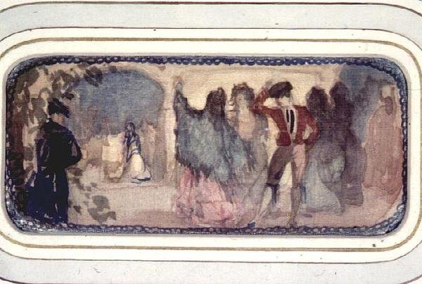 Španělská scéna: Postavy a budovy od Charles Edward Conder