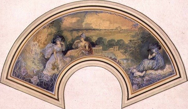 Design pro ventilátor, cca 1893-98 od Charles Edward Conder