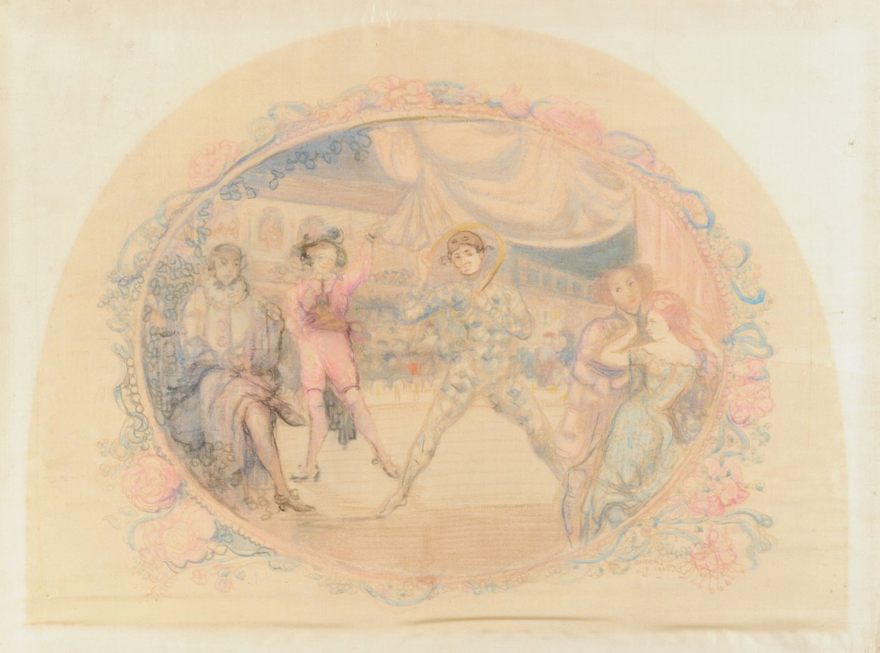 Harlequin SAmuse, 1905 (wc na papíře) od Charles Edward Conder