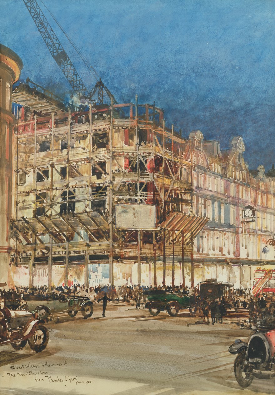 Výstavba nové budovy pro Bourne a Hollingsworth, Oxford Street, Londýn od Charles Edward Dixon