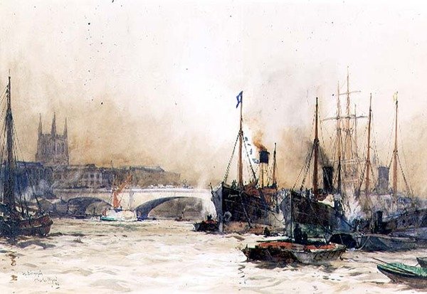 Off Billingsgate (wc) od Charles Edward Dixon