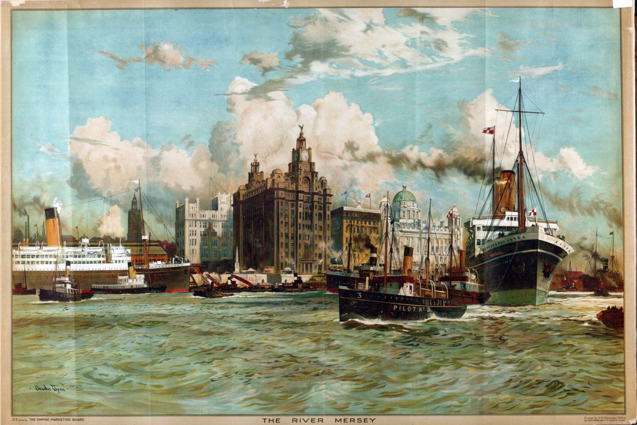 Řeka Mersey, ze série „Západní brána do říše“ od Charles Edward Dixon