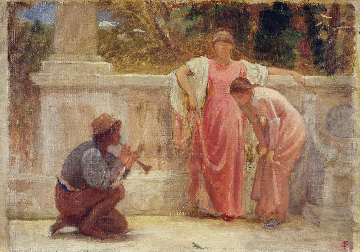 The Green Lizard, 1902 (tužka a olej na palubě) od Charles Edward Perugini