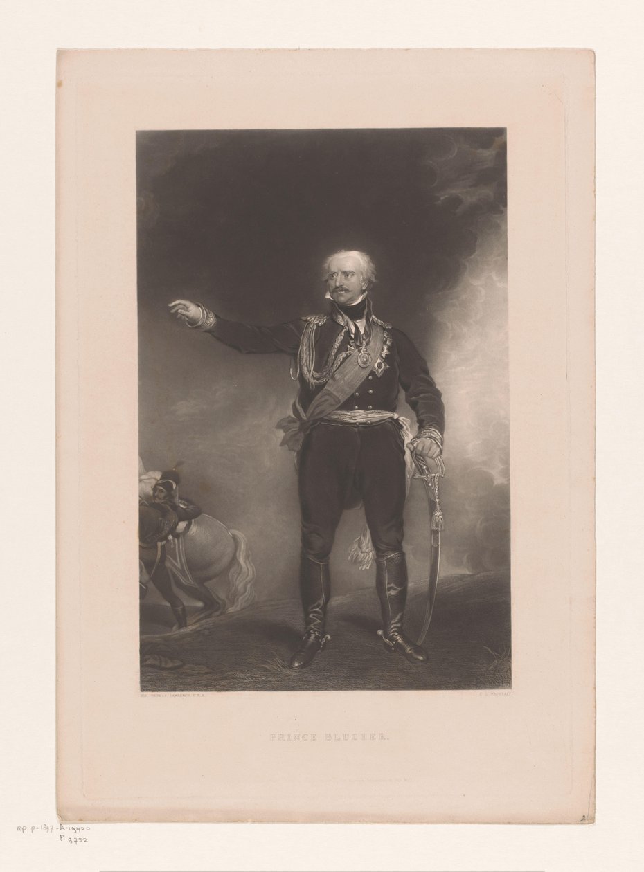Portrét Gebharda Leberechta od Blüchera Princ Blucher (titul na objektu) od Charles Edward Wagstaff