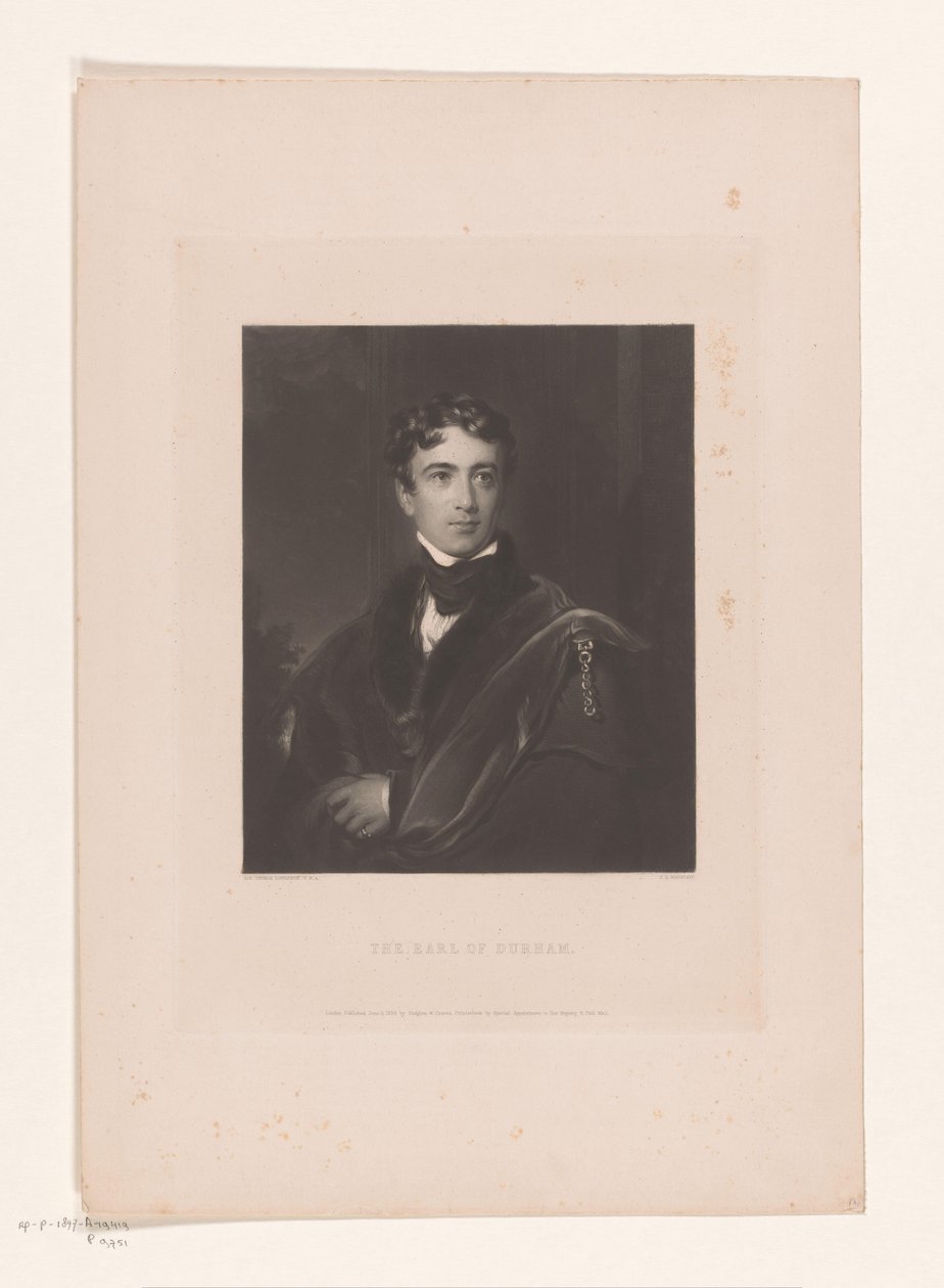 Portrét Johna George Lambtona Hrabě z Durhamu (titul na předmětu) od Charles Edward Wagstaff