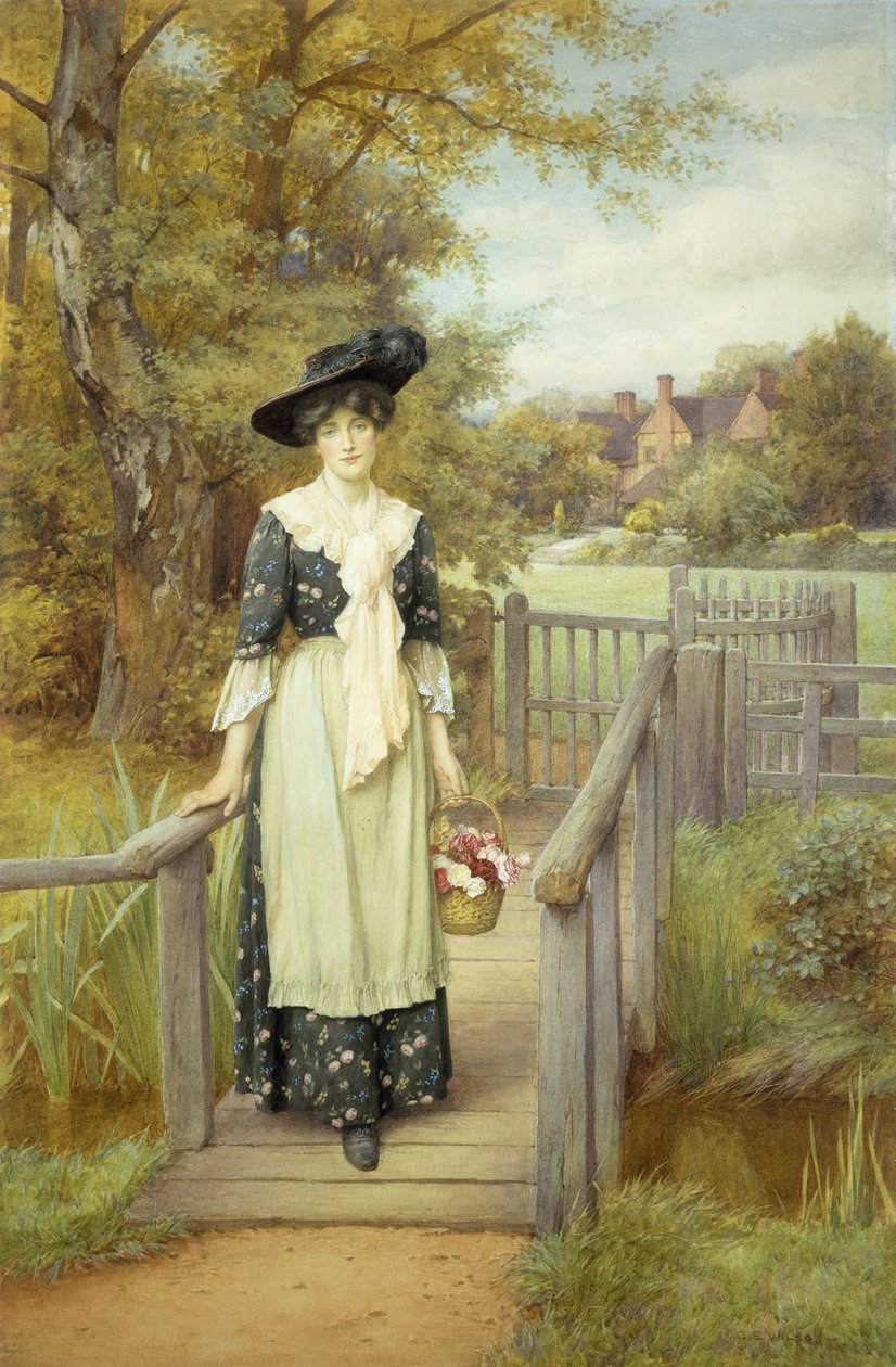 Venkovská krása (bez tužky s kvašem na papíře) od Charles Edward Wilson