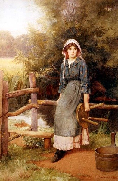 At the Stile: Dojička od Charles Edward Wilson