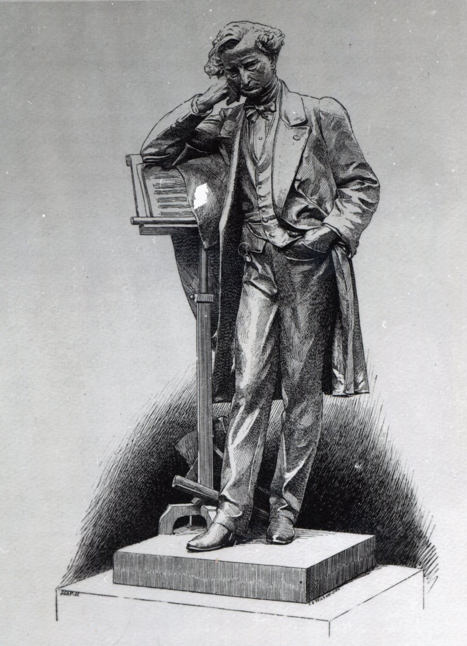 Hector Berlioz, podle sochy Alfreda Lenoira na náměstí Vintimille, Paříž, 1886 od Charles Edward Wilson