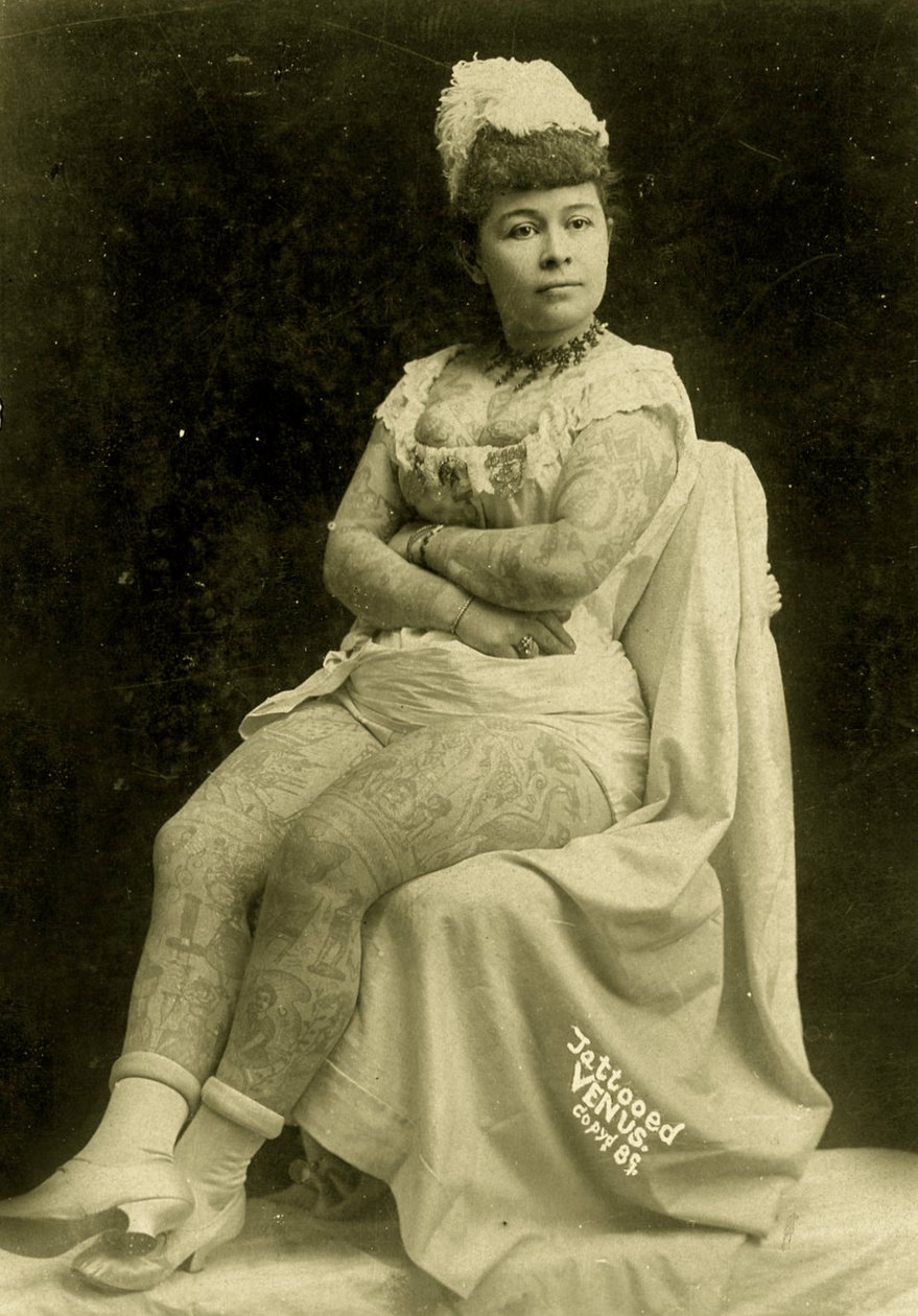 Portrét Annie Howardové, Tetovaná dáma, kolem roku 1903 od Charles Eisenmann