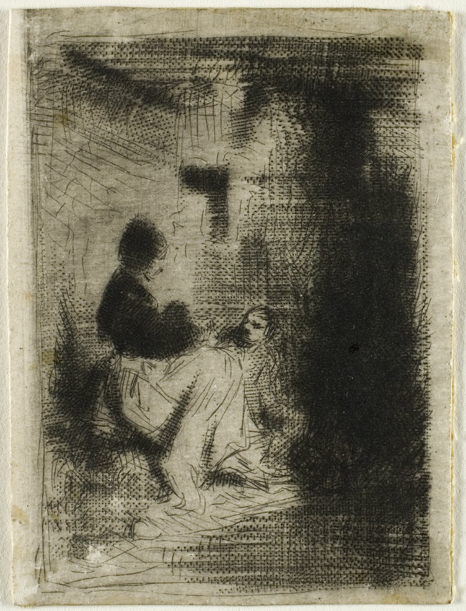 Žena a její dítě od Charles Emile Jacque