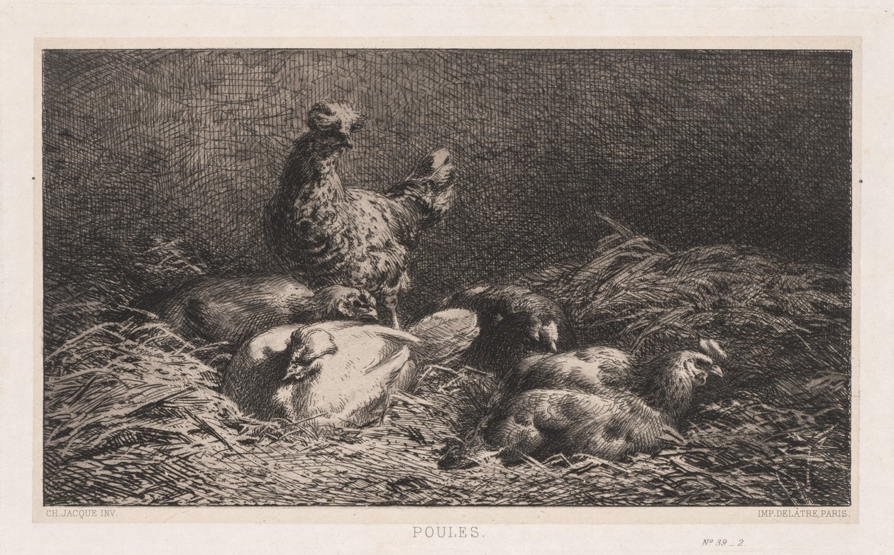 Kuřata od Charles Emile Jacque
