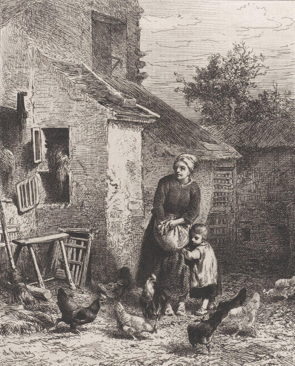 Roh nádvoří, 1864. od Charles Emile Jacque