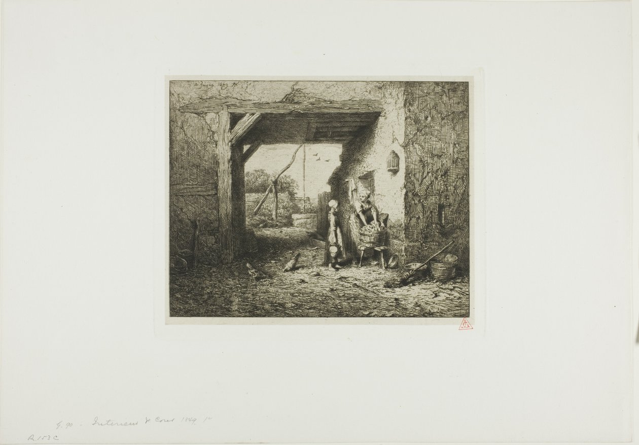 Interiér nádvoří od Charles Emile Jacque