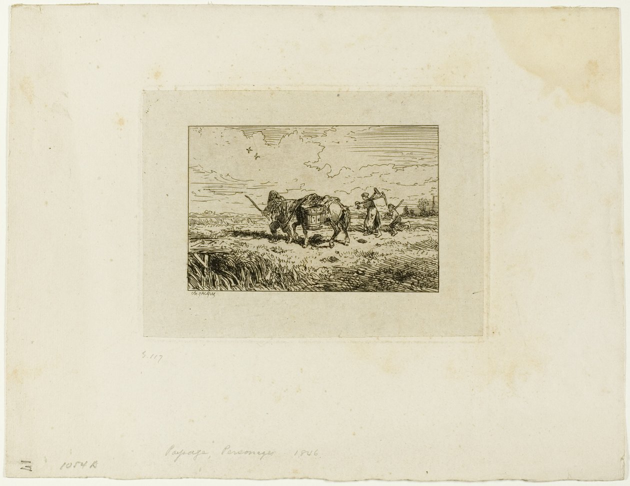 Přechod přes most od Charles Emile Jacque