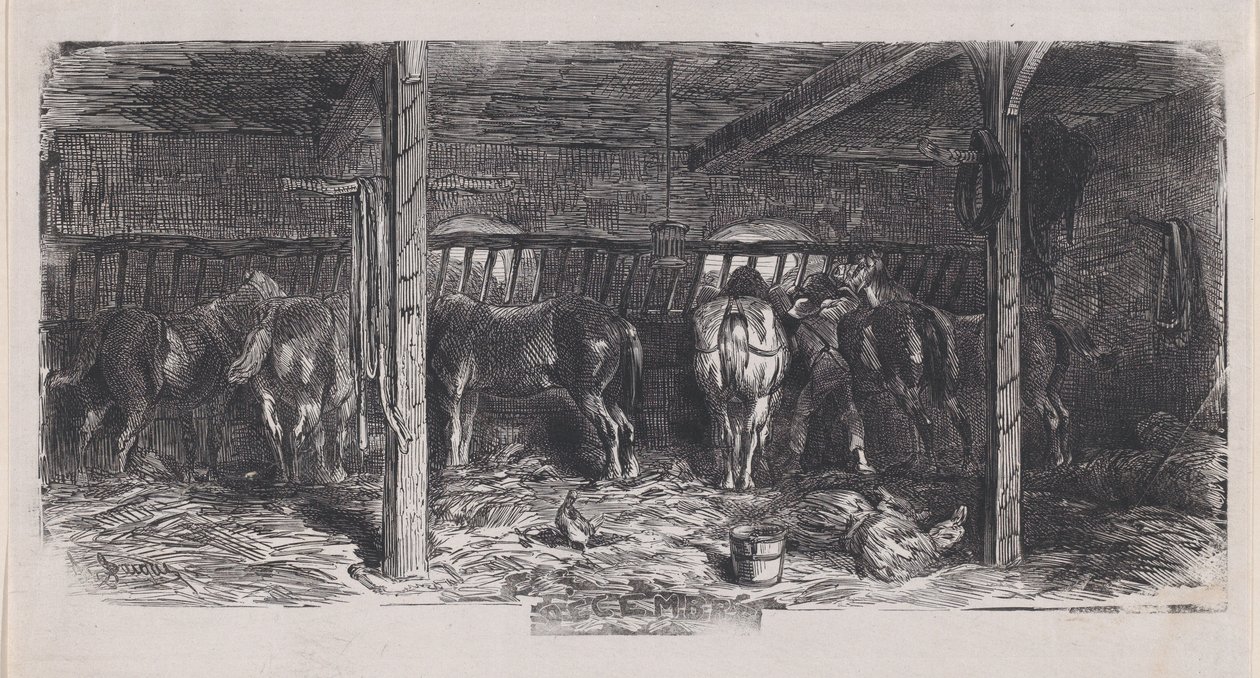 prosince z Album rustikálních předmětů, 1859. od Charles Emile Jacque