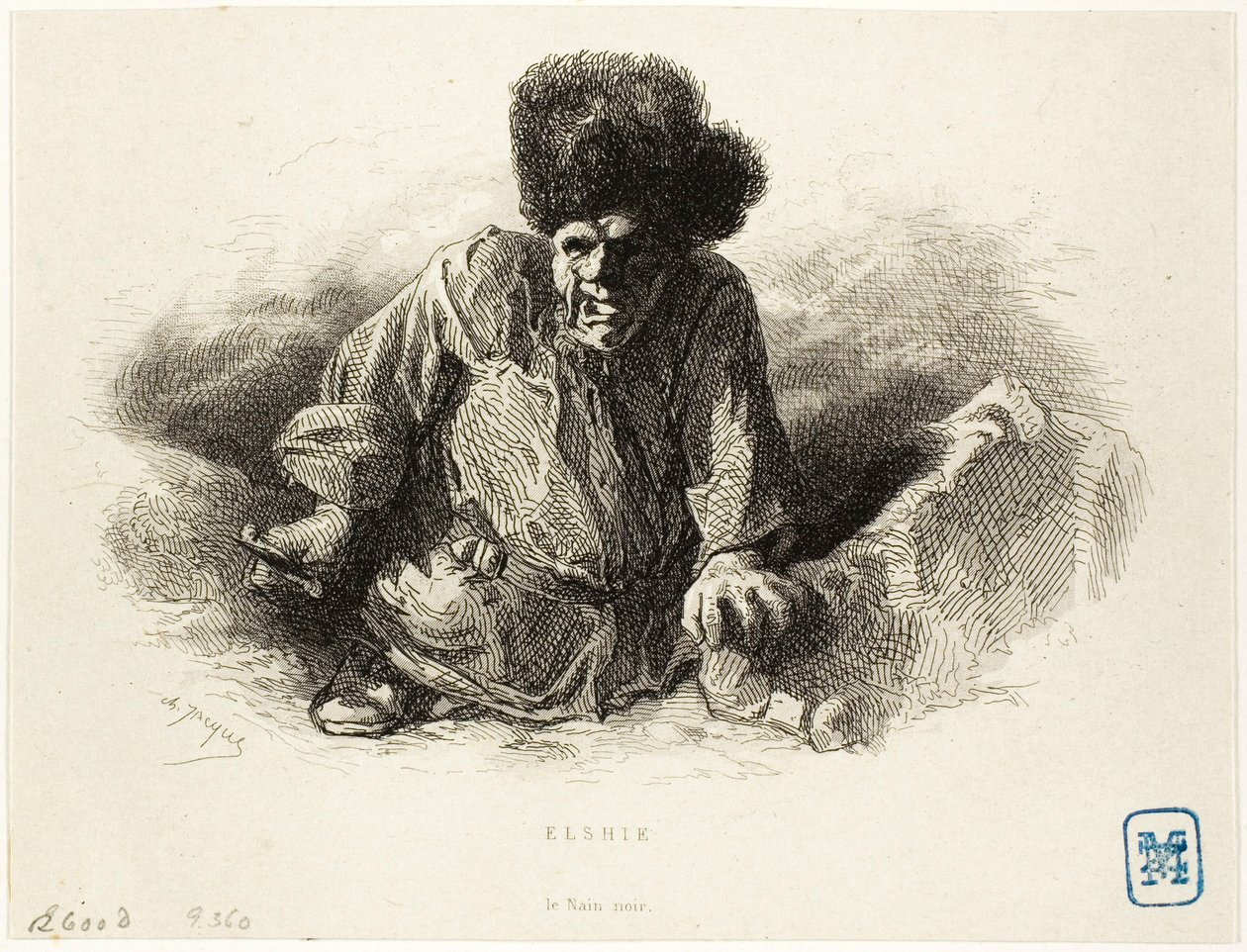 Elshie, černý trpaslík od Charles Emile Jacque