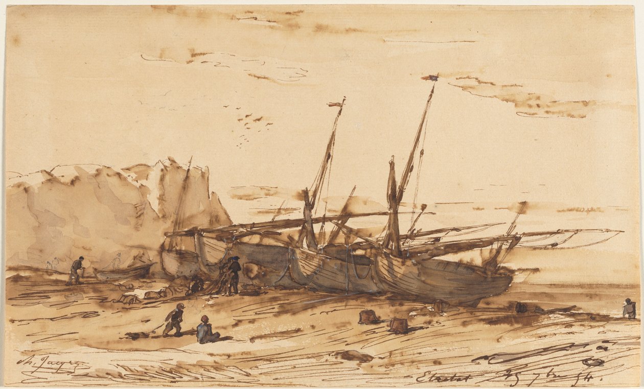 Etretat od Charles Emile Jacque